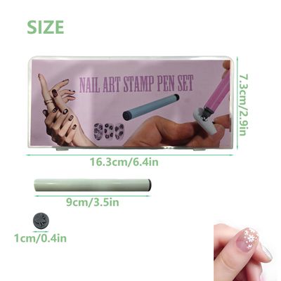 48 Pcs Nail Art Stamp Pens Set, Flower Nail Stamper Pen, Quick Nail Art Tools with Different Patterns, Stamping Pen for Beginner DIY Salon Manicure