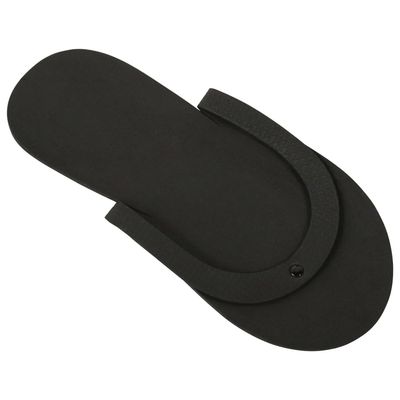 ForPro Comfy Pedi Slippers, Black, Disposable Foam Pedicure Slippers for Nail Salons &amp; Spas, Individually-Wrapped, 12-Pair