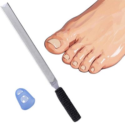 IDOU Toe Nail Files for Thick Nails,Stainless Steel 4 Sides 7 inch Length,Nail Files for Men Seniors &amp; Dogs
