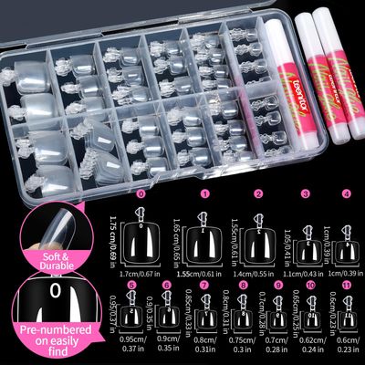 Teenitor Toe Nail Tips with Nail Glue, Clear Press On Toenails for Women, False Toenails Acrylic Toenails Kit, Fake Toe Nails Glue on Toe Tips
