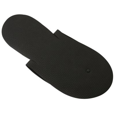 ForPro Comfy Pedi Slippers, Black, Disposable Foam Pedicure Slippers for Nail Salons &amp; Spas, Individually-Wrapped, 12-Pair