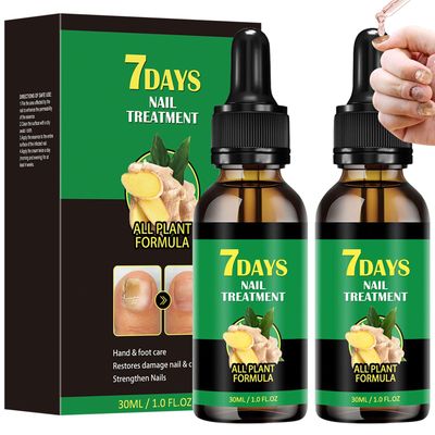 7days Ginger Nail Treatment 2Pcs Nail Support Nail Care, Nail Treatment, Ginger Nail Growth Serum, Ginger Cuticle Care Oil for Nails,Cuticle Serum for Nails