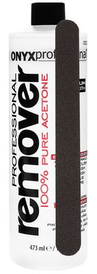 Onyx Professional 100 Acetone Nail Polish Remover Kit, Includes 1 Bonus Nail File, 16 Fl Oz