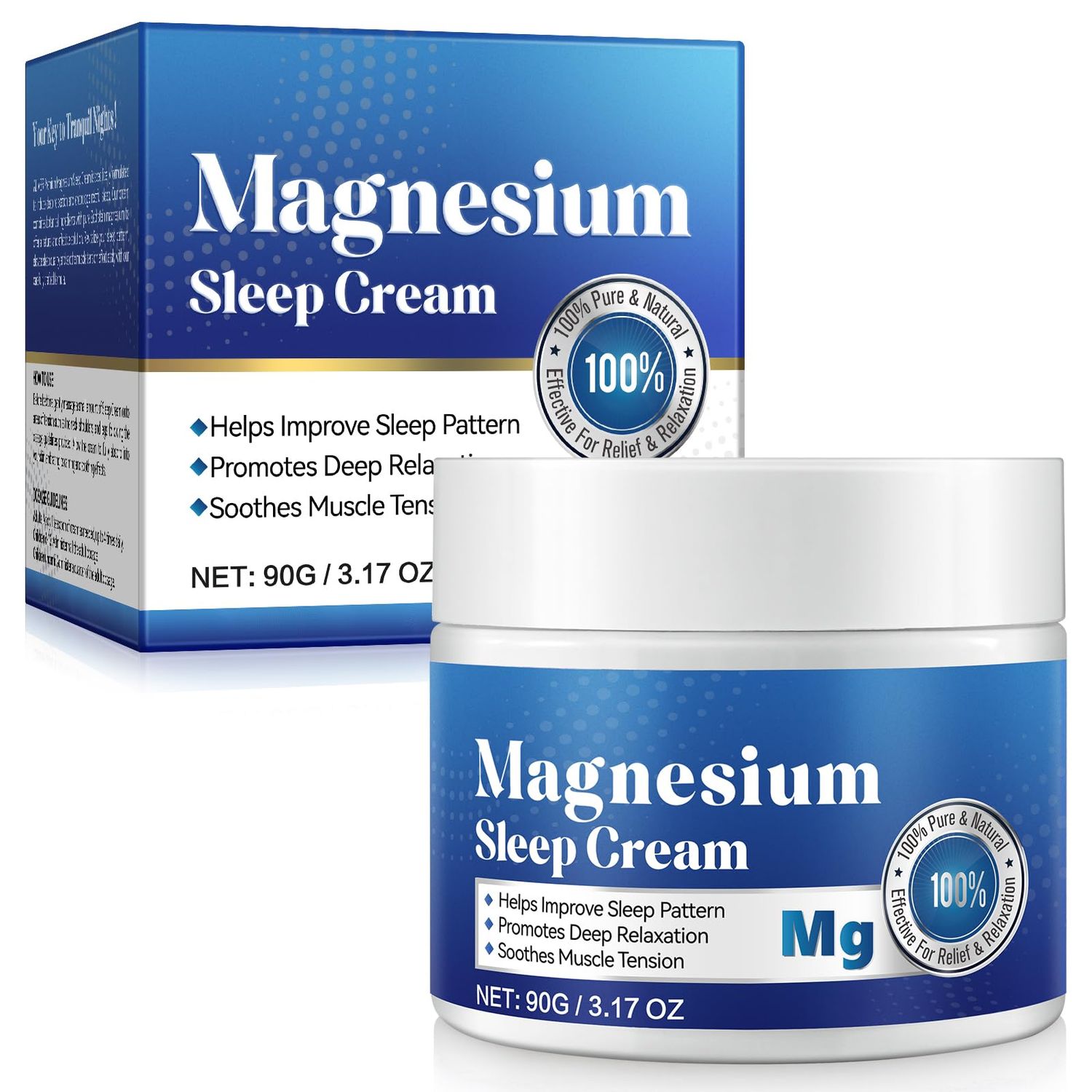 Magnesium Cream for Sleep, Magnesium Lotion for Sleep Magnesium Oil for Feet Muscle &amp; Relaxation,Rich in Almond Oil, Lavender, Vit E Magnesium Butter for Sleep Topical Magnesium Sleep Cream 3.17oz