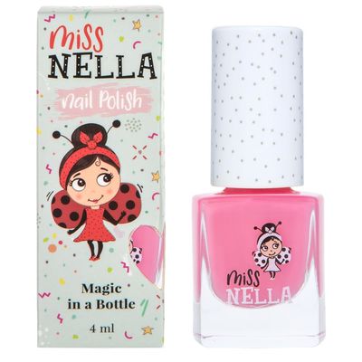 MISS NELLA PINK A BOO - Safe Special Bold Pink Nail Polish for Kids, Non-Toxic &amp; Odor Free Formula for Children and Toddlers, Natural Water Based for Easy Peel Off