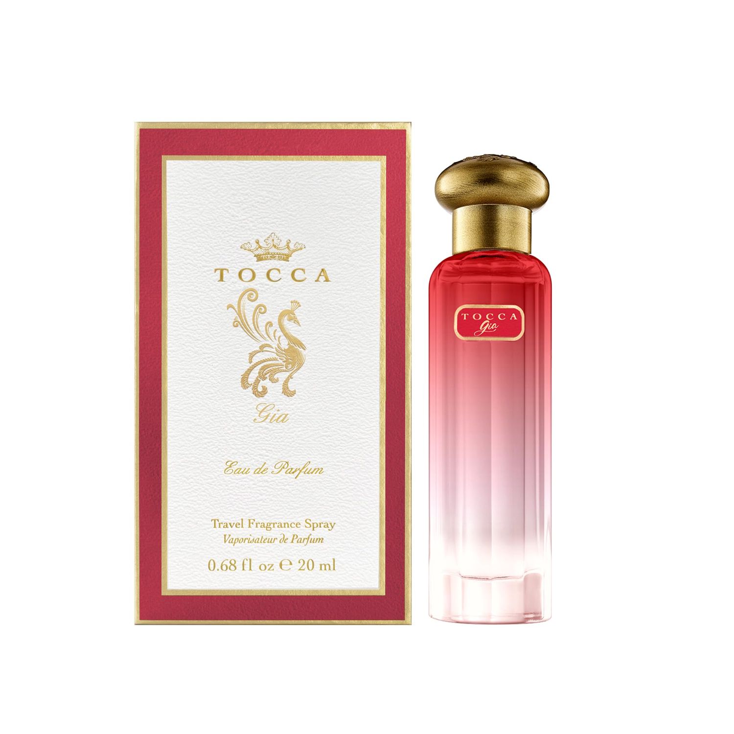 Tocca Womens Perfume, Gia Fragrance, 0.68 oz (20 ml) - Warm Floral, Pink Peppercorn, Tangerine, Turkish Rose - Hand-Finished Bottle