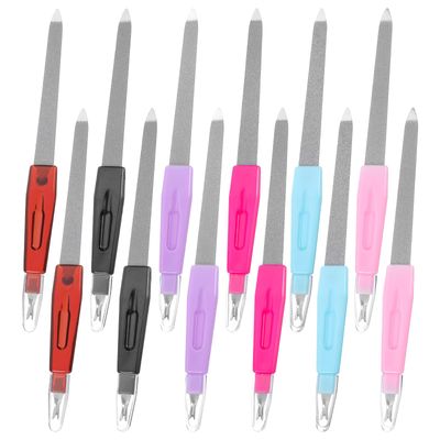 12 Pcs Nail File Kit Metal Nail File Finger Nail File Professional Nail File Nail Cuticle Trimmer Stainless Steel Finger Nail Files for Women
