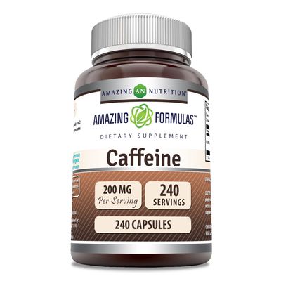 Amazing Formulas Caffeine Supplement | 200 Mg | 240 Capsules | Non-GMO | Glute-Free | Made in USA