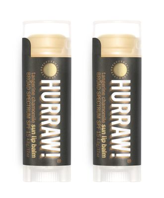 Hurraw! Sun Lip Balm (Zinc Oxide Protection, Broad Spectrum SPF 15, Tangerine, Chamomile), 2 Pack: Organic, Certified Vegan, Gluten Free. Non-GMO, All-Natural. Bee, Shea, Soy &amp; Palm Free. Made in USA