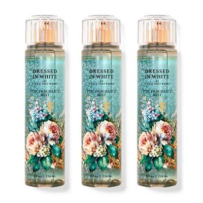 B&amp;BW - Bath and Body - Dressed In White Fine Fragrance Mist 8 oz (Pack of 3)