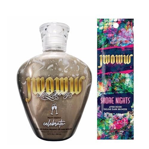 Australian Gold JWOWW Celebrate Private Reserve Dark Bronzer Tanning Lotion 10 oz. With Jwoww Shore Nights Sample Packet