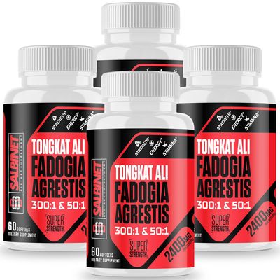 2400mg Fadogia Agrestis Tongkat Ali Supplements - Third Party Tested - 1400mg Fadogia Agrestis 1000mg Tongkat Ali, Maximum Strength, Muscle Mass Athletic Performance, 4 Packs