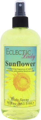 Eclectic Lady Sunflower Body Spray, 16 ounces, Body Mist for Women with Clean, Light &amp; Gentle Fragrance, Cologne with Soft, Subtle Aroma For Daily Use