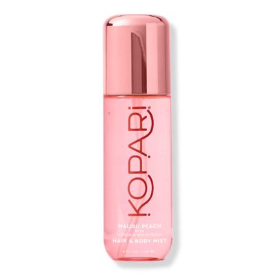 Kopari Hair Body Mist Malibu Peach, Long-Lasting Playful Vibrant Tropical Scent, Warm Floral Fragrance, Blend of Peach with a Kiss of Jasmine, 4 oz