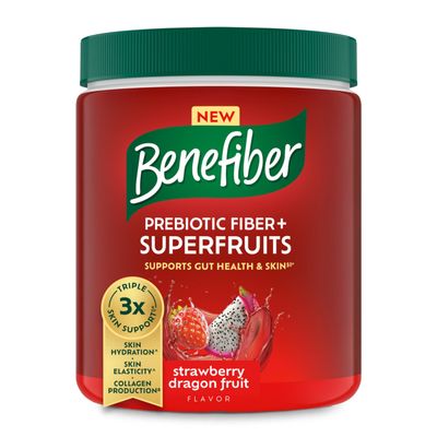 Benefiber Prebiotic Fiber Superfruits Dietary Supplement, Strawberry Dragon Fruit Flavor, 8.8 oz 250g, 25 Day Supply