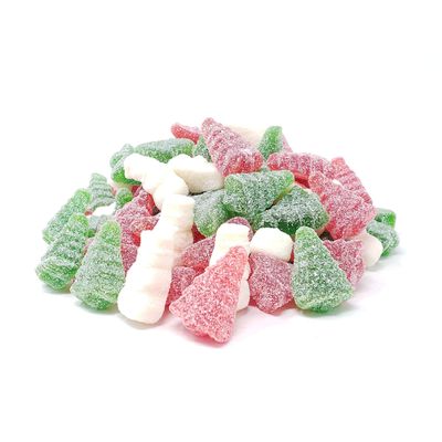 Candy Retailer Sanded Christmas Gummi Trees &amp; Snowmen 1 Lb