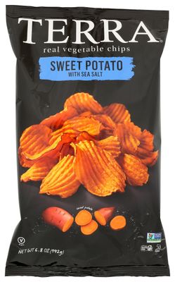 Terra Real Vegetable Chips, Sweet Potato with Sea Salt, Vegan Friendly, Kosher, Gluten Free Non-GMO, 6.8 Ounce (Pack of 6)