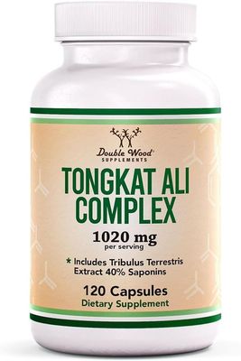 Tongkat Ali Extract 200 to 1 for Men (Longjack) Eurycoma Longifolia, 1020mg per Serving, 120 Capsules - Men&#39;s Health Support with 20mg Tribulus Terrestris (Third Party Tested) by Double Wood
