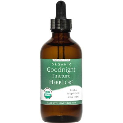 Herb Lore Organic Goodnight Tincture - Liquid Sleep Aid Drops with Valerian Root Passion Flower Extract for Adults Kids - Melatonin Free Herbal Sleep Supplement - 4 fl oz
