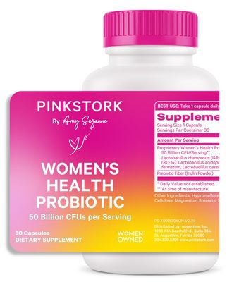 Pink Stork Women&#39;s Probiotics for Vaginal Health - 50 Billion CFUs, pH Balance, Urinary Tract, Gut Flora Immune Health, Digestive Health - Vaginal Odor Healthy Microbiome - 5 Strains - 30 Capsules