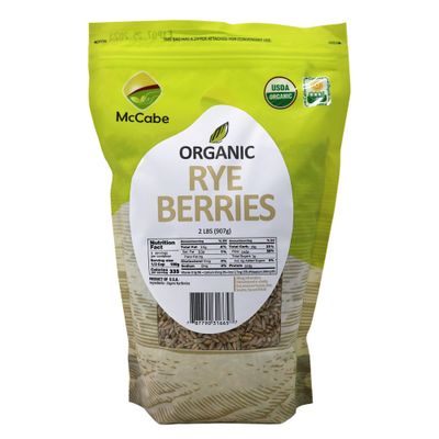 McCabe Organic Rye Berries - Whole Rye Berries 2 Lbs | USDA Certified Organic and CCOF Certified | Product of USA