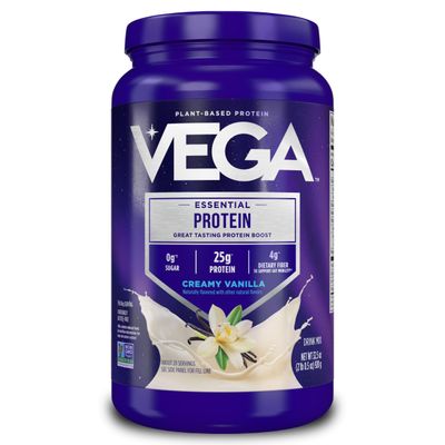 Vega Original Protein Powder, Creamy Vanilla Plant Based Protein Drink Mix for Water, Milk and Smoothies, 32.5 oz (Packaging May Vary)