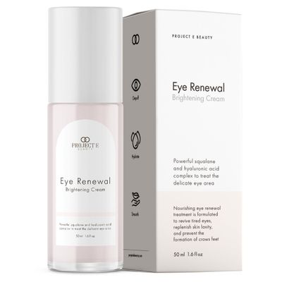 Project E Beauty Eye Renewal Brightening Cream Advanced Anti-Aging Under Eye Cream Visibly Reduces Wrinkles, Puffiness Dark Circles Intensive Hydration Illuminates Firms 1.6 fl. oz.