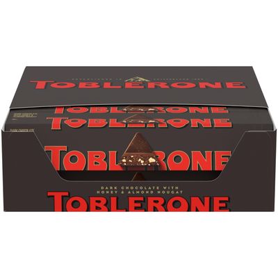 Toblerone Dark Chocolate Bar with Honey and Almond Nougat, 20 - 3.52 oz Bars