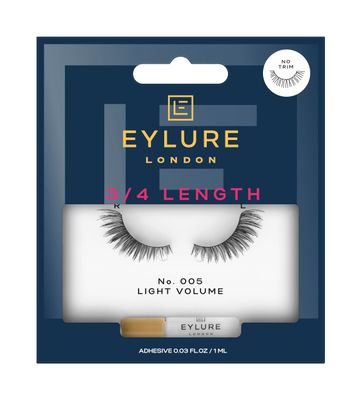 Eylure Volume Accent No. 005 Reusable Eyelashes, Adhesive Included, 1 Pair