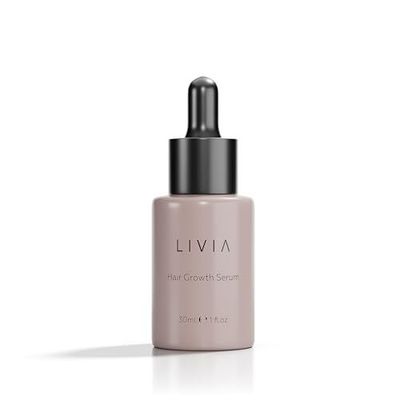 LIVIA Hair Growth Serum - Advanced Hair Strengthening Regrowth Formula - Reduces Shedding, Hair Loss Breakage - Nourishes Scalp, Promotes Thicker, Fuller Healthier Hair- 30ml