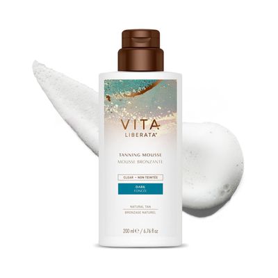 Vita Liberata Clear Self Tanner Mousse - Dark, Lightweight &amp; Fast Drying Formula, Untinted For Minimal Transfer, Lasting Tan, Formulated with Organic Aloe Vera &amp; Hyaluronic Acid, 6.76 fl oz