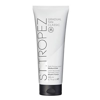 St.Tropez Gradual Tan Firming Lotion, Medium/Dark Shade, Sun Kissed Glow Self Tan Moisturizer, 5 Skincare Benefits, Vegan, Natural &amp; Cruelty Free, 6.7 Fl Oz