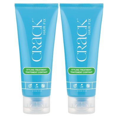 Crack HAIR FIX Styling Creme - Multi-Tasking, Anti-Frizz, Leave-In Styling Aid With Protection from Humidity, Chlorine, Heat Treatments &amp; Sun (.75 oz - PACK OF TWO)