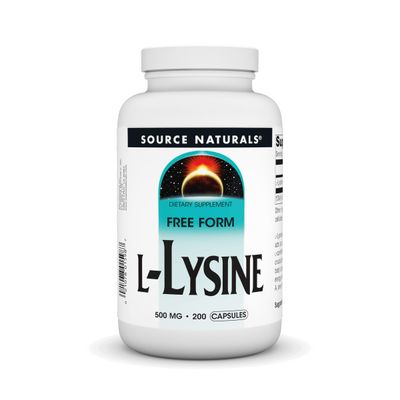 Source Naturals L-Lysine Free Form -Amino Acid Supplement Supports Energy Formation &amp; Collagen - 200 Capsules