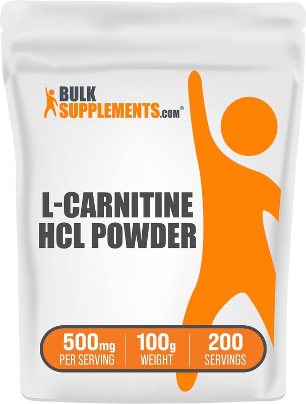 BulkSupplements.com L-Carnitine HCl Powder - Carnitine Supplement, Carnitine Powder, L-Carnitine 500mg - Unflavored &amp; Gluten Free, 500mg per Serving, 100g (3.5 oz) (Pack of 1)