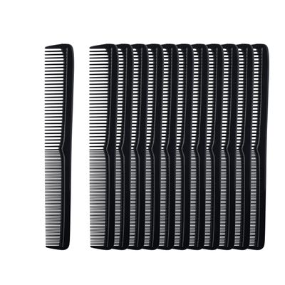 Mars Wellness 7&quot; Hair Styling Comb (Bulk Pack of 24) - Plastic for Men Women - Black Set - Heat Resistant for All Hair Types - for Salon, Barbershops, Home - Made in USA