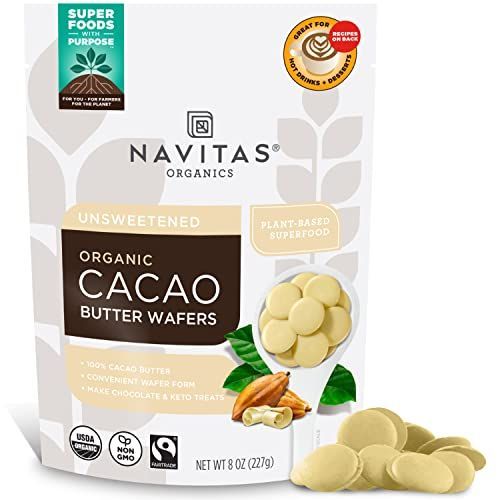 Navitas Organics Cacao Butter Wafers, 8oz - Organic, Non-GMO, Fairtrade, Gluten-Free