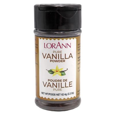LorAnn Pure Vanilla Powder, 2.2oz Shaker - Kosher, Alcohol-Free, Dairy-Free, Nut-Free, Sugar-Free, Vegan, Ethically Sourced, Highly Concentrated, Creamy and Strong Vanilla Flavor, Perfect for High-...