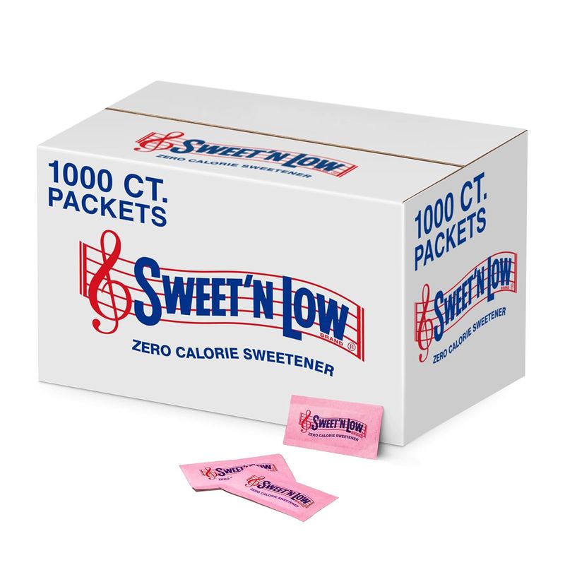 Sweet&#39;N Low Zero Calorie Sweetener Packets, 1000 Ct, Kosher &amp; Gluten Free, Low Glycemic Index, Individual Tea and Coffee Sweetener Packets