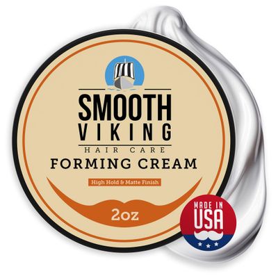 Smooth Viking Forming Cream - High Hold Styling Cream for Matte Finish, Men&#39;s Hair Products, Hair Paste for Short, Curly and Long Hair, Made in USA, 2oz