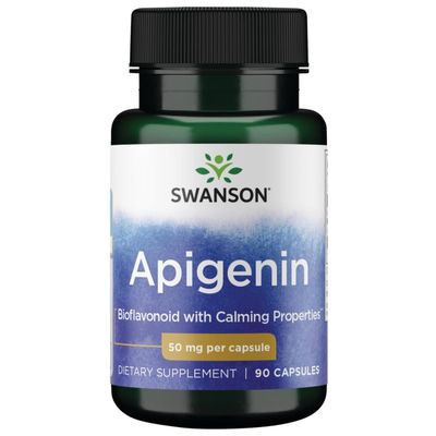 Swanson Apigenin - Sleep and Relaxation Supplement - Natural Support - 90 Caps, 50 mg (Packaging may Vary)