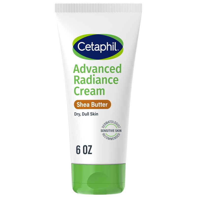 Cetaphil Advanced Radiance Cream with Shea Butter, 6 oz, For Dry, Dull Skin, More Radiant Skin, 48 Hour Hydration, All Skin Tones &amp; Types, Hypoallergenic, Fragrance Free