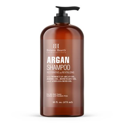 Botanic Hearth Argan Shampoo, Hydrating &amp; Volumizing, Sulfate &amp; Paraben Free, All Hair Types &amp; Color Treated Hair, Men and Women 16 fl oz