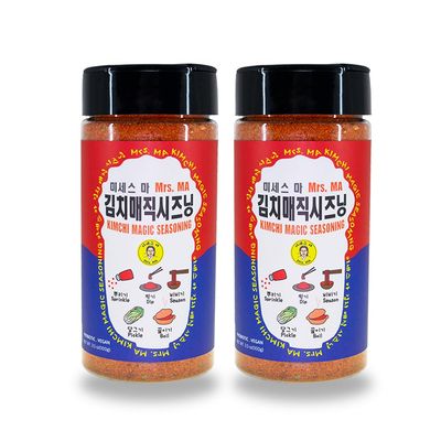Mrs.MA Korean Kimchi Magic Powder Seasoning Mix 3.5 oz (100g) 2EA - Pack of 2, Savory and Spicy Chili Powder Seasoning, Rich in Probiotics, Perfect for Vegetables, Meat, Soups, Snacks, and More!