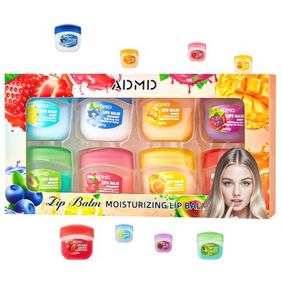 Lip Balm Lip Moisturizing Set 8 kinds of fruit flavor lip mask,4-in-1 lip care is suitable for dry peeling, dark sunken, reducing lip lines, moisturizing lipstick, and repairing lipstick