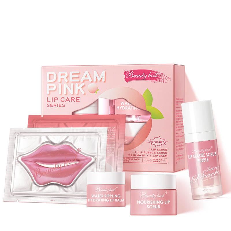 SLT 4-in-1 Lip Care Kit with Hydrating Lip Balm, Lip Scrub, Elastic Scrub Bubble and Overnight Lip Mask for Luscious, Soft &amp; Supple Lips - Overnight Lip Treatment for Dry Chapped Lips, Lip Lines