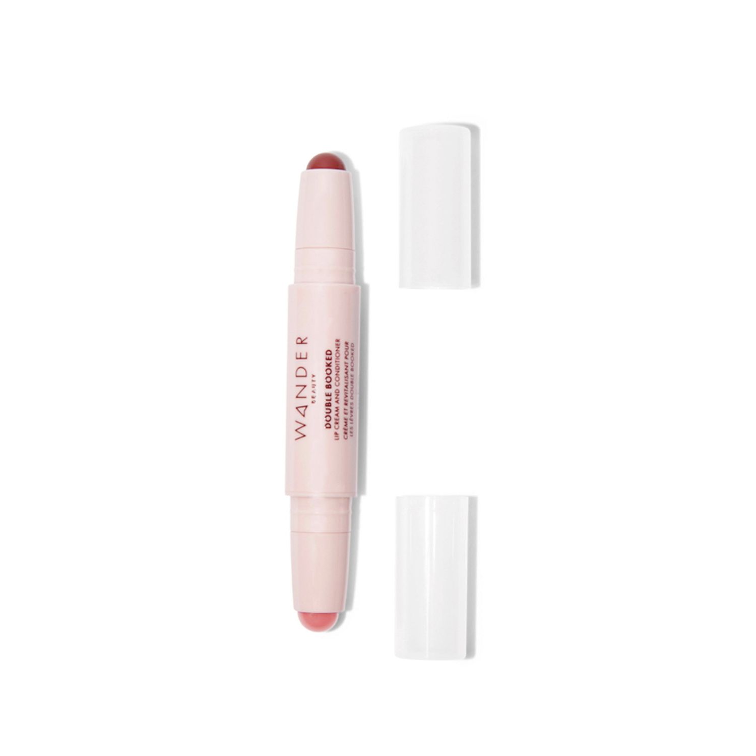 Wander Beauty Double Booked Lip Conditioner &amp; Cream - OTW/In The Clear - Dual-Sided Cream Lipstick With Vitamin E and Shea Butter - Glossy Tinted Lip Balm For Dry Cracked Lips - 0.05 oz