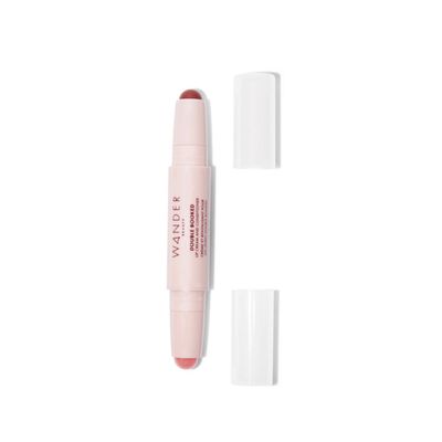 Wander Beauty Double Booked Lip Conditioner &amp; Cream - OTW/In The Clear - Dual-Sided Cream Lipstick With Vitamin E and Shea Butter - Glossy Tinted Lip Balm For Dry Cracked Lips - 0.05 oz
