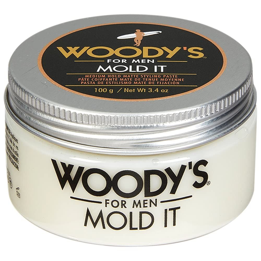 Woody&#39;s Mold It Matte Hair Paste for Men, Medium Hold, Matte Finish - Styling Clay For Men Alternative, Adds Texture &amp; Volume, 3.4 oz