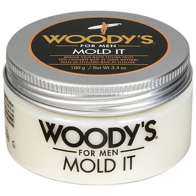 Woody&#39;s Mold It Matte Hair Paste for Men, Medium Hold, Matte Finish - Styling Clay For Men Alternative, Adds Texture &amp; Volume, 3.4 oz